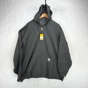 Carhartt K122 026 Midweight Full Zip Hoodie Men 4XL Loose Fit Carbon Heather NWT